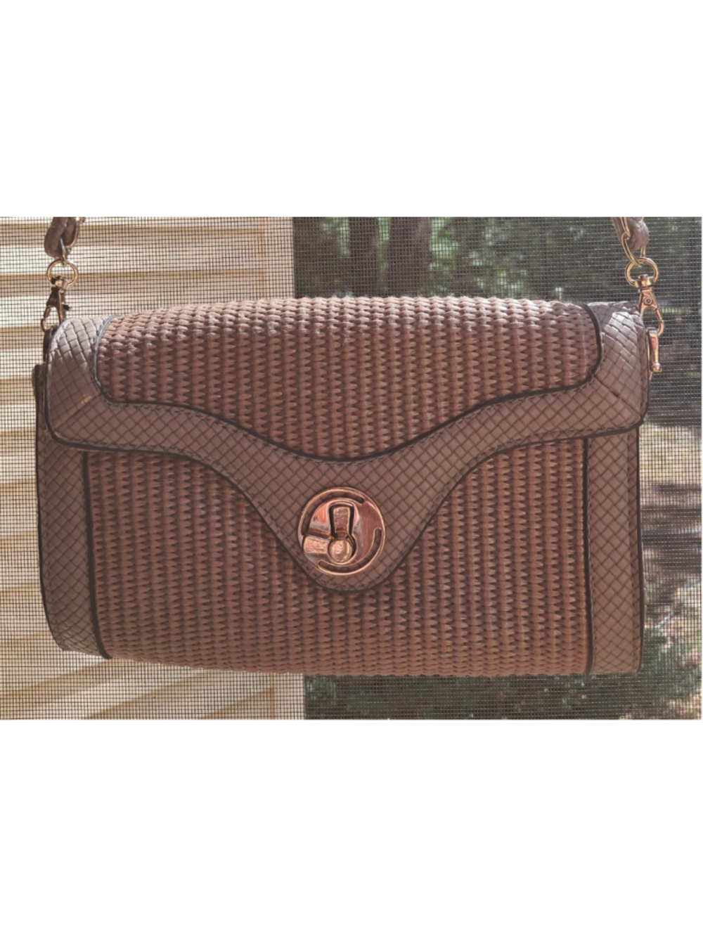Urban Expressions Crossbody Bag Beige & Gold